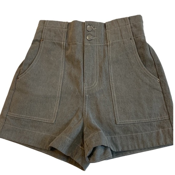 Magali Pascal gray denim shorts, ultra high waist, small